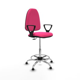 PIQUERAS Y CRESPO Taburete Aýna Rosa con Base Cromada