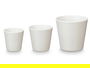 Ibergarden Set 3 Macetas Cónica Blanca Mate 14 cm 17 cm 22 cm