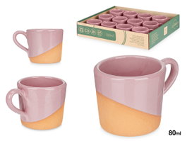 La Dehesa Taza Cafe Barro 80 ml Rosa Marron 8.5x5.5x6.4 cm Apta Horno Microondas Lavavajillas (Set de 24)