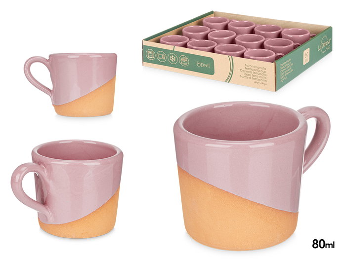 La Dehesa Taza Cafe Barro 80 ml Rosa Marron 8.5x5.5x6.4 cm Apta Horno Microondas Lavavajillas (Set de 24) La Dehesa Taza Cafe Barro 80 ml Rosa Marron 8.5x5.5x6.4 cm Apta Horno Microondas Lavavajillas (Set de 24)