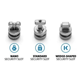 Kensington K68001WW - Kit de 3 Anclajes de Seguridad ClickSafe para Portátiles en Acero Inoxidable, Compatible con Ranuras T-Bar (Estándar), Nano y Wedge