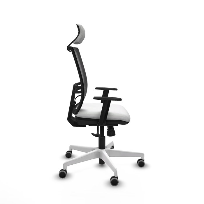 PIQUERAS Y CRESPO Silla de oficina Yunquera con mecanismo Sincro, Blanco y Negro