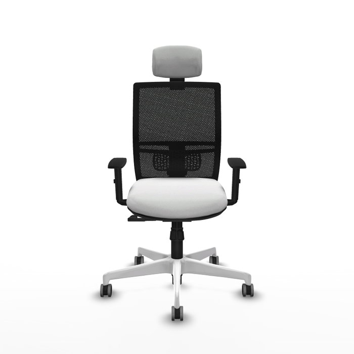 PIQUERAS Y CRESPO Silla de oficina Yunquera con mecanismo Sincro, Blanco y Negro