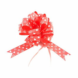 Basics Lazos de adorno de corazones rojos, 31 mm, 50 uds