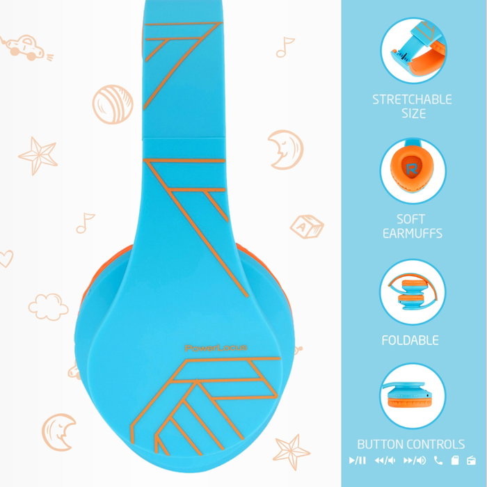 PowerLocus P2 Auriculares para Niños Azul/Naranja PowerLocus P2 Auriculares para Niños Azul/Naranja
