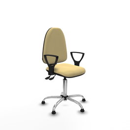 PIQUERAS Y CRESPO Silla de oficina Aýna en color Crema con base cromada