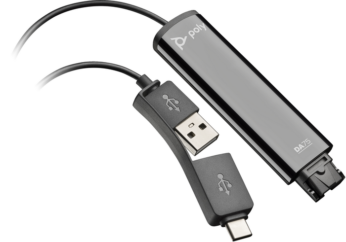 HP Poly Adaptador DA75 USB a QD Negro (786C6AA) TAA HP Poly Adaptador DA75 USB a QD Negro (786C6AA) TAA