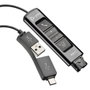 HP Poly Adaptador DA75 USB a QD Negro (786C6AA) TAA