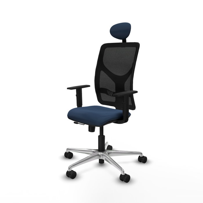 PIQUERAS Y CRESPO Silla de oficina Motilla Azul marino y Negro