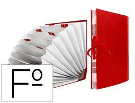 Liderpapel Carpeta Fuelle Folio Cartón Forrado Burdeos 20 Departamentos 220x350x300 mm