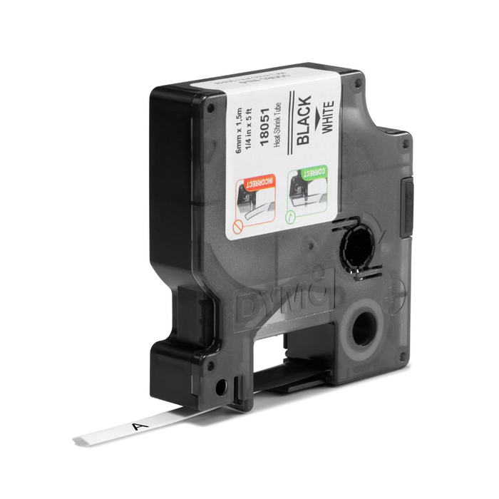 Dymo Tubo Termo-retráctil Rhino ID1-6 Negro sobre Blanco 6mm x 1,5m Dymo Tubo Termo-retráctil Rhino ID1-6 Negro sobre Blanco 6mm x 1,5m