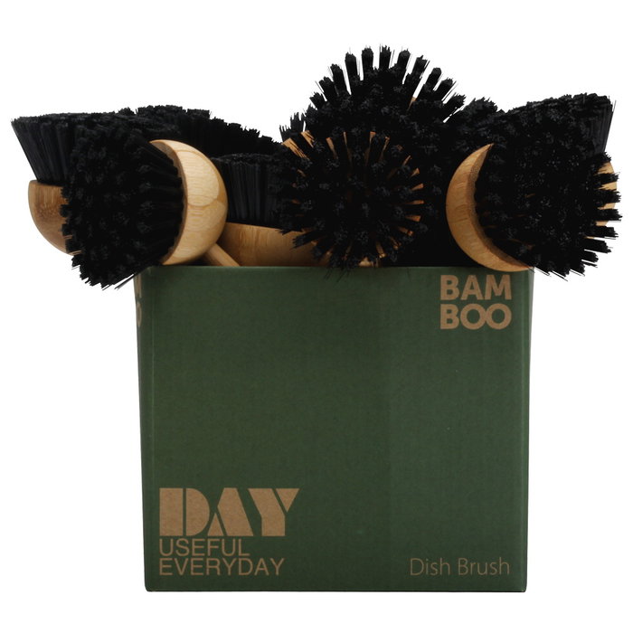 Day Cepillo para Platos de bambú con agarre de plástico y correa 22 cm