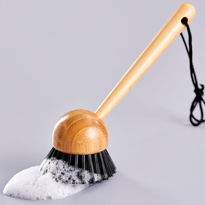 Day Cepillo para Platos de bambú con agarre de plástico y correa 22 cm