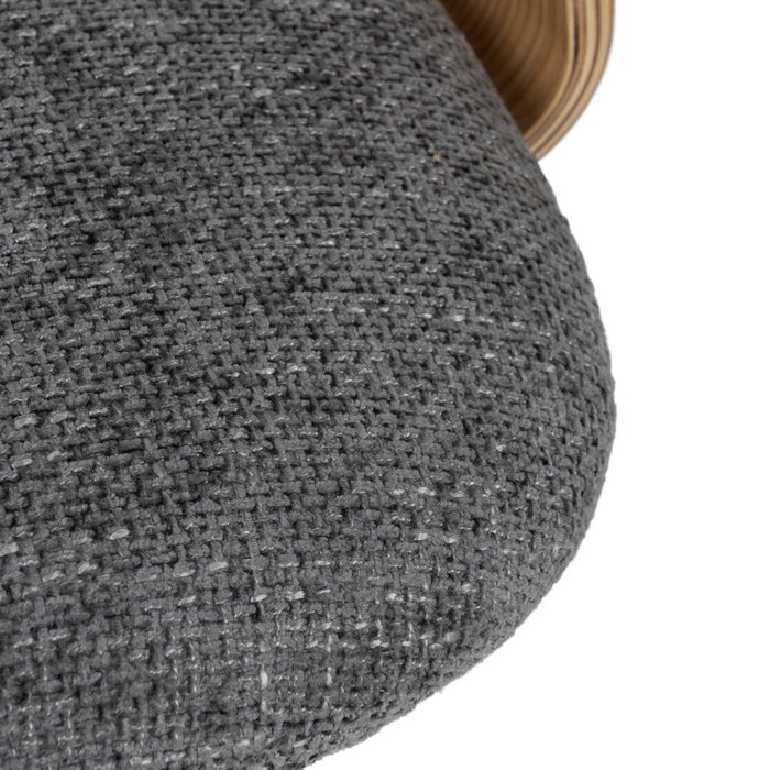 Silla Ruedas Gris-Natural Tejido-Madera 60 X 60 X 89 cm