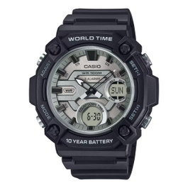 Casio AEQ-120W-7A con esfera gris y correa negra