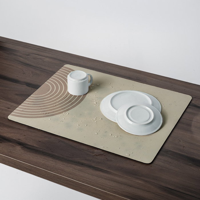 Wenko Alfombrilla Escurreplatos Dima con Diatomita, 50x40 cm, Enrollable, Impermeable