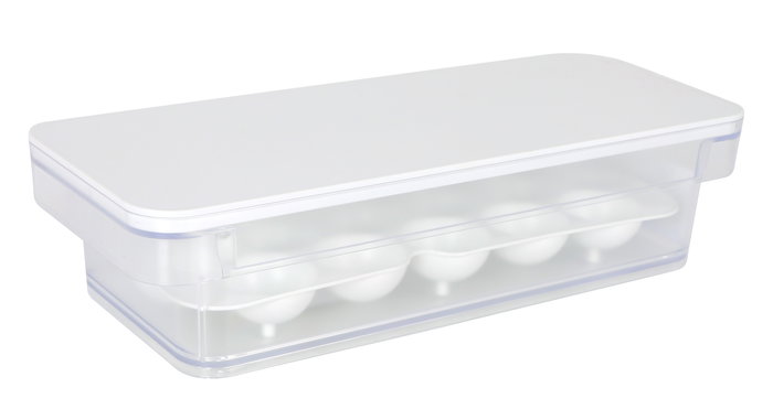 Inde Caja Multiusos Transparente con Huevera, Organizador de Cocina, 35x14.5x8.5 cm (6 Unidades)