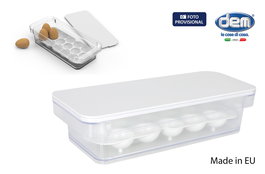 Inde Caja Multiusos Transparente con Huevera, Organizador de Cocina, 35x14.5x8.5 cm (6 Unidades)