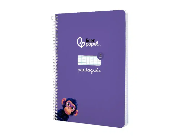 Liderpapel Cuaderno Espiral Pautaguía A5, Tapa Blanda, 40 Hojas 75gr, Cuadro Pautado 3mm, Color Lila