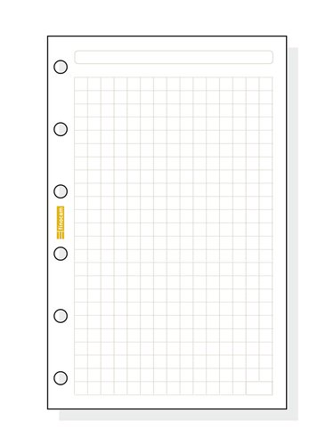 Finocam Recambio de Agenda de Anillas Classic C240 Cuadrícula 73x114mm 50 Hojas