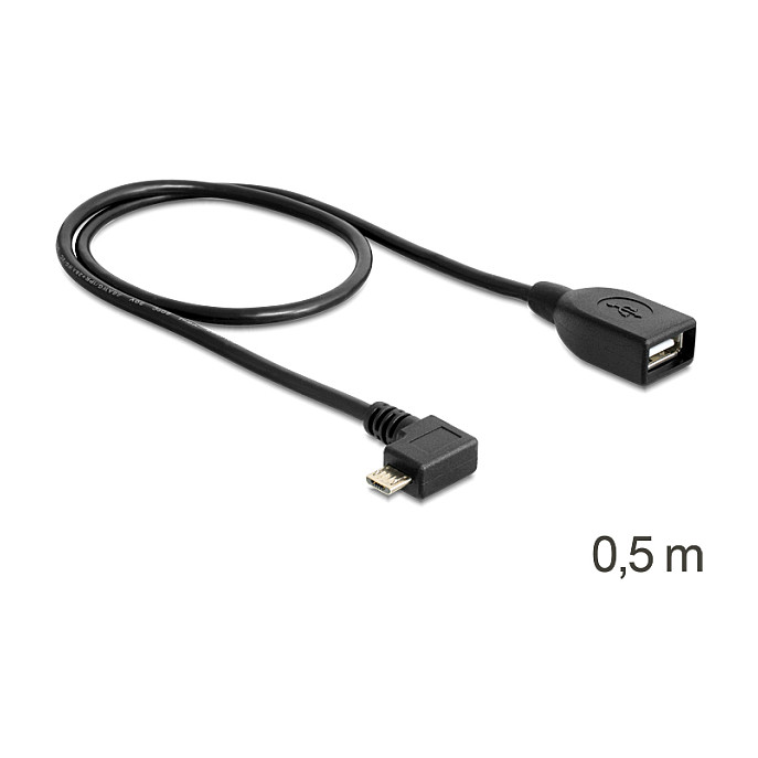 DeLOCK Cable USB Micro-B a USB 2.0-A OTG 0,5m Angulado DeLOCK Cable USB Micro-B a USB 2.0-A OTG 0,5m Angulado