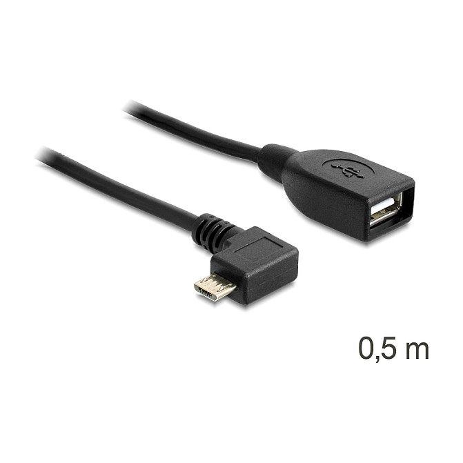 DeLOCK Cable USB Micro-B a USB 2.0-A OTG 0,5m Angulado DeLOCK Cable USB Micro-B a USB 2.0-A OTG 0,5m Angulado