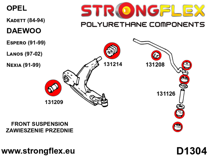 StrongFlex Silentblock Delantero Wishbone 37mm Sport 131209A StrongFlex Silentblock Delantero Wishbone 37mm Sport 131209A