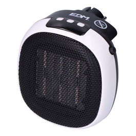 Edm Mini Calefactor Cerámico de Enchufe 700W con Pantalla LED y Programador 12h