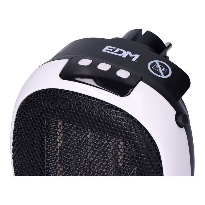 Edm Mini Calefactor Cerámico de Enchufe 700W con Pantalla LED y Programador 12h