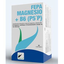 FEPADIET Magnesio + B6 60 Cap. | Contribuye a la función muscular, sistema nervioso y reduce el cansancio. Con Vitamina B6.