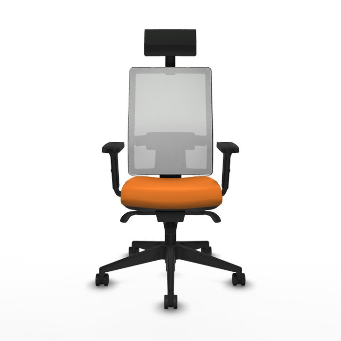 PIQUERAS Y CRESPO Silla de oficina Horna Naranja y Blanco con mecanismo Sincro