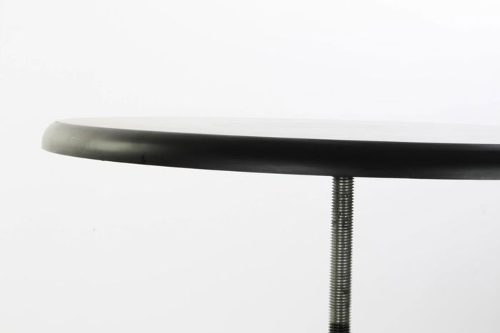 DKD Home Decor Mesita Auxiliar Vintage Natural Negro Metal Madera 60 x 105 x 60 cm