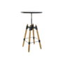 DKD Home Decor Mesita Auxiliar Regulable de Metal y Madera 60x60x105 cm