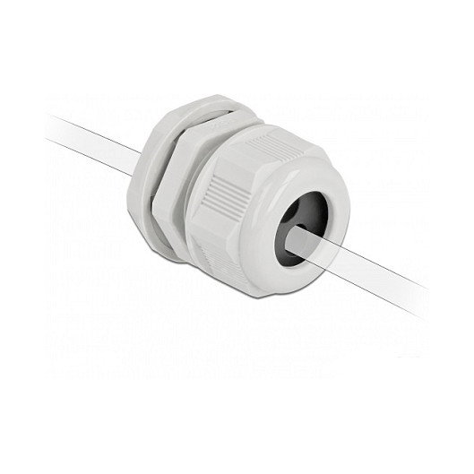 DeLOCK Prensaestopas PG16 para dos cables redondos, Gris, 2 piezas