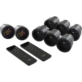 DiO CONNECTED HOME 5411478549208 Kit de Enchufes Conectados On/Off Negro 8 Unidades + 2 Mandos a Distancia DiO 1.0