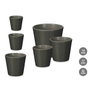 Ibergarden Set de 3 Macetas Cónicas Antracita Mate
