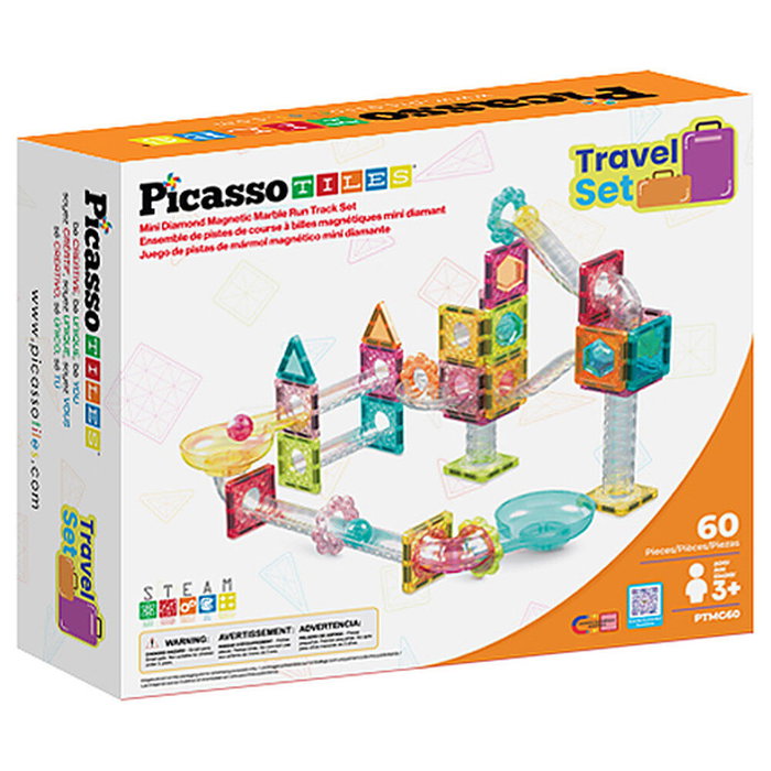 PICASSO TILES Circuito de Canicas Magnético Educativo 60 Piezas - Juego de Mesa para Niños +3 Años