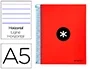 Antartik Cuaderno Espiral A5 Micro Tapa Forrada 120 Hojas 90gr Horizontal 5 Bandas 6 Taladros Color Rojo