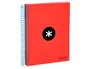 Antartik Cuaderno Espiral A5 Micro Tapa Forrada 120 Hojas 90gr Horizontal 5 Bandas 6 Taladros Color Rojo