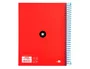 Antartik Cuaderno Espiral A5 Micro Tapa Forrada 120 Hojas 90gr Horizontal 5 Bandas 6 Taladros Color Rojo