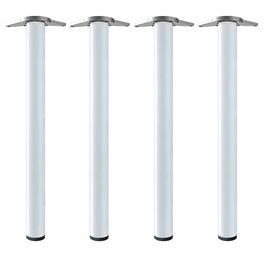 HERRAJES ALK Patas de Mesa Neiva - Juego de 4 Patas de Acero, Acabado Blanco, Altura 71 cm, Diámetro 60 mm
