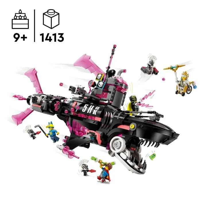 LEGO 71500 DREAMZzz Submarino Tiburón de las Pesadillas, Juego de Construcción, 1413 Piezas, Edad 9+