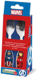 Marvel Juego De Cubiertos 2 Piezas Elípticos Metálicos Vengadores CZ11403 Acero Inoxidable Libre BPA