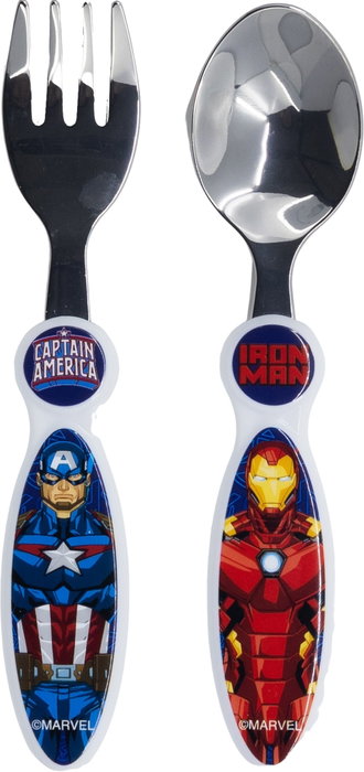 Marvel Juego De Cubiertos 2 Piezas Elípticos Metálicos Vengadores CZ11403 Acero Inoxidable Libre BPA
