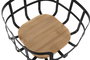 DKD Home Decor Frutero de Acero y Bambú Negro y Natural 24x24x12,7 cm