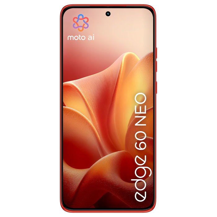 Motorola Edge 60 Neo 5G Smartphone 12+256GB Pantalla 6.36" P-OLED 120Hz, Cámara Triple 50MP Sony, Android 15, Batería 5000mAh, Carga 68W, Rojo Poinciana