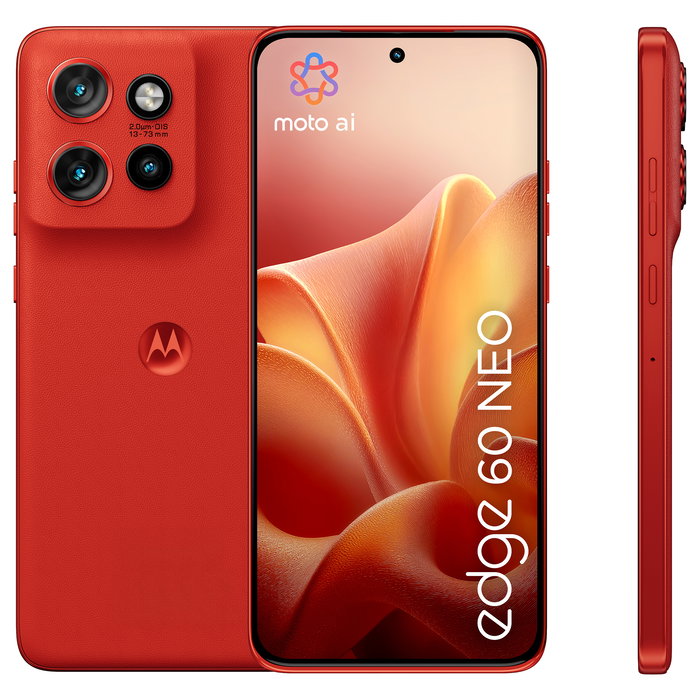 Motorola Edge 60 Neo 5G Smartphone 12+256GB Pantalla 6.36" P-OLED 120Hz, Cámara Triple 50MP Sony, Android 15, Batería 5000mAh, Carga 68W, Rojo Poinciana