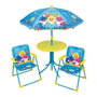 Fun House Baby Shark Muebles de jardín con mesa, 2 sillas y sombrilla