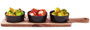 DKD Home Decor Set de 4 Tablas para Aperitivo de Acacia y Gres, 38x10x5,2 cm, Negro/Natural