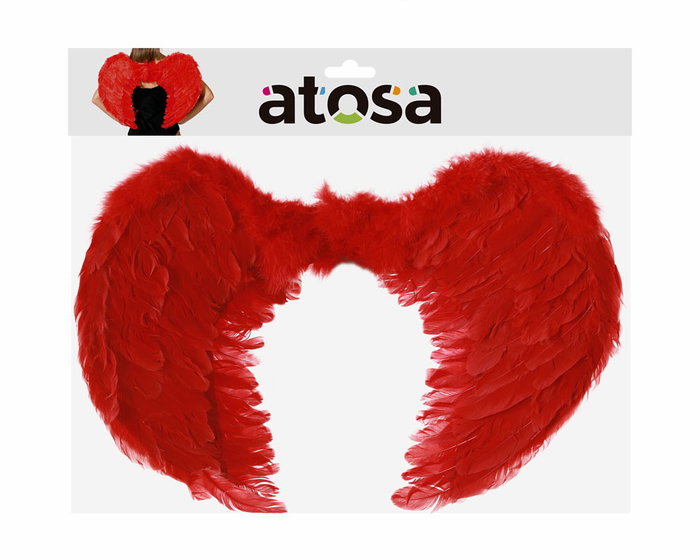 Atosa Alas Rojas de Halloween 60x45 cm para Disfraces de Demonio Atosa Alas Rojas de Halloween 60x45 cm para Disfraces de Demonio